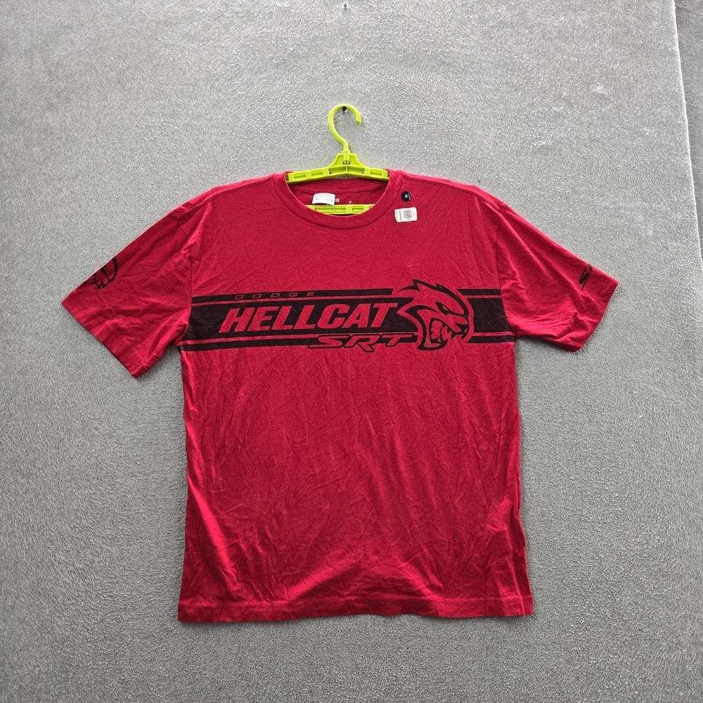 Hollister Men Shirt MEDIUM Red Graphic Hellcat SRT Boxy Fit Tee Logo NWT‎